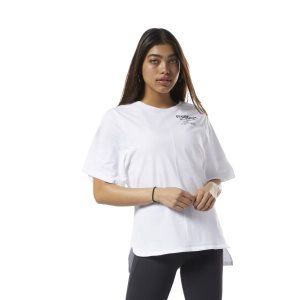 Reebok Training Supply Graphic T Shirt Damen - Weiß - DE 386-DJF